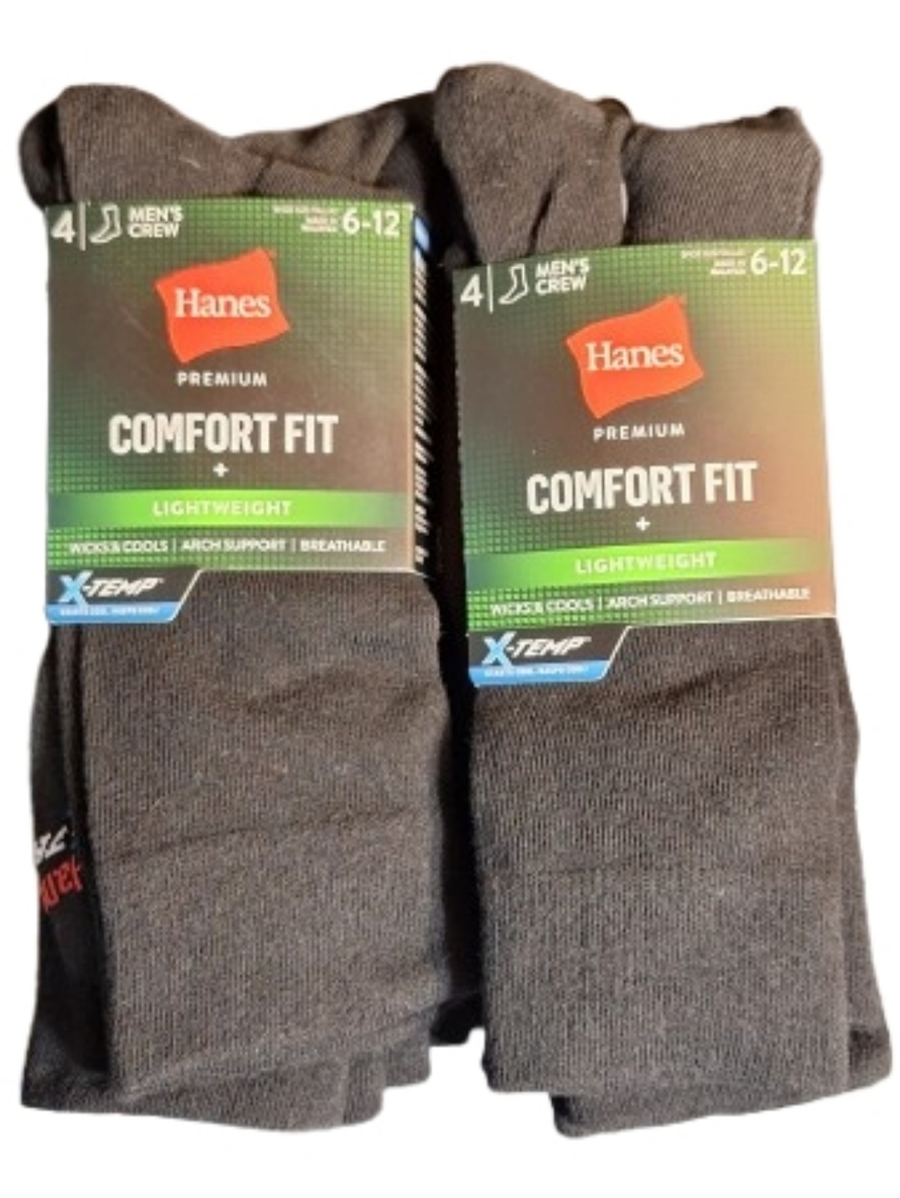 NWT Hanes Comfort Fit Crew Socks 8 Pairs
